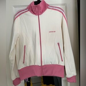 Adidas Pink and Cream Zip-Up Jacket